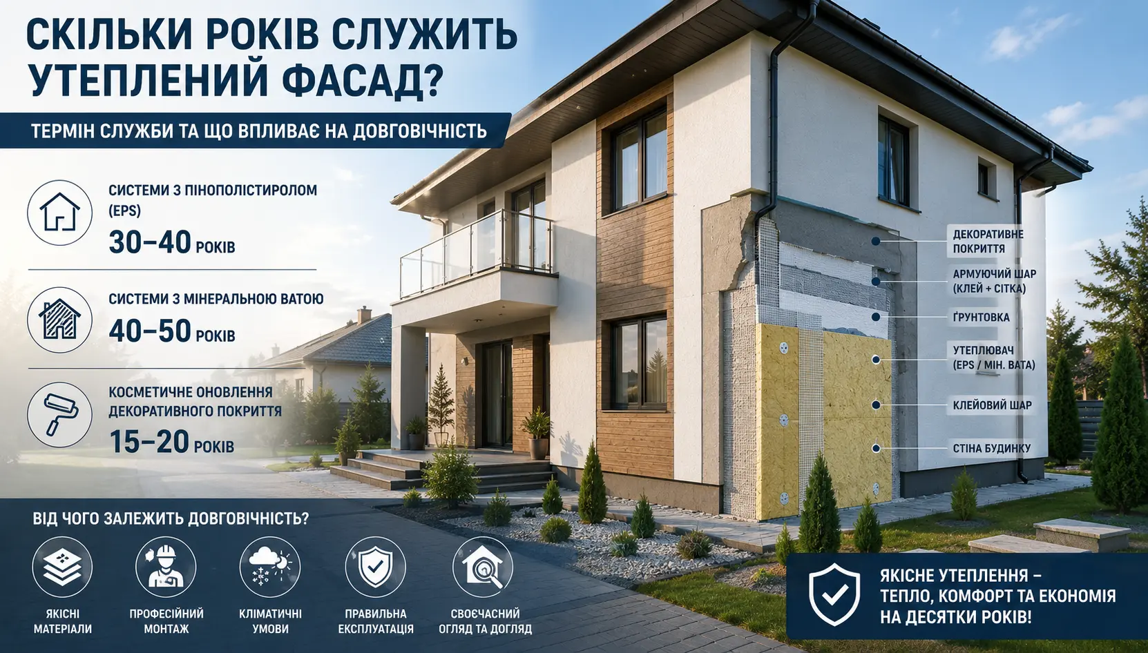 Скільки років служить утеплений фасад
