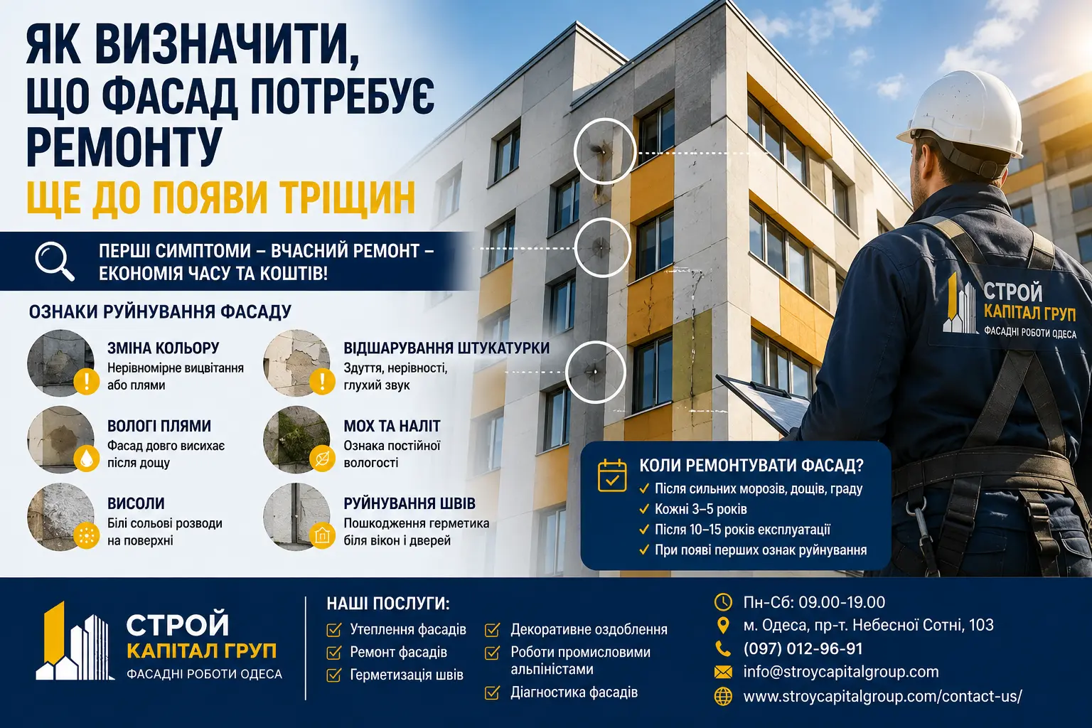 Як визначити що фасад потребує ремонту
