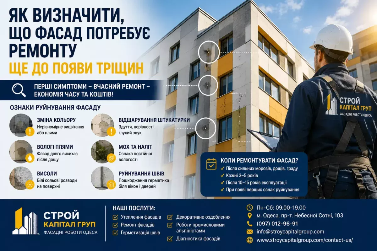 Як визначити що фасад потребує ремонту