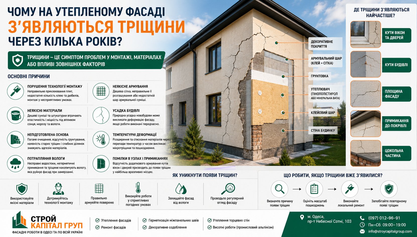 Чому на утепленому фасаді з'являються тріщини через кілька років?