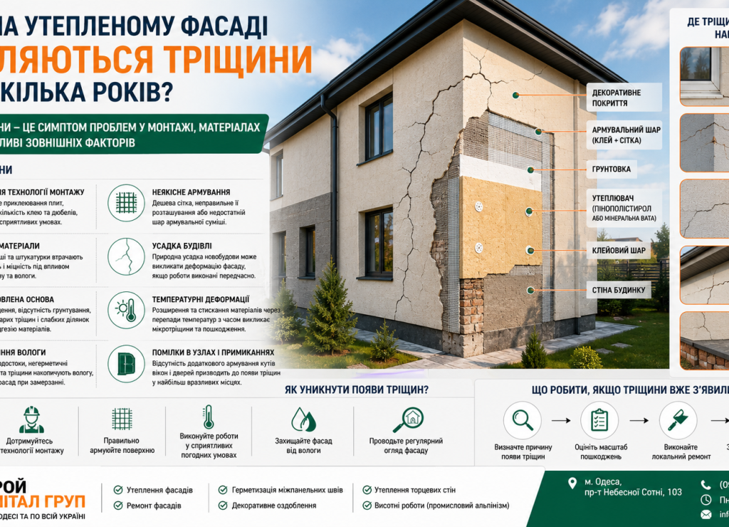 Чому на утепленому фасаді з'являються тріщини через кілька років?